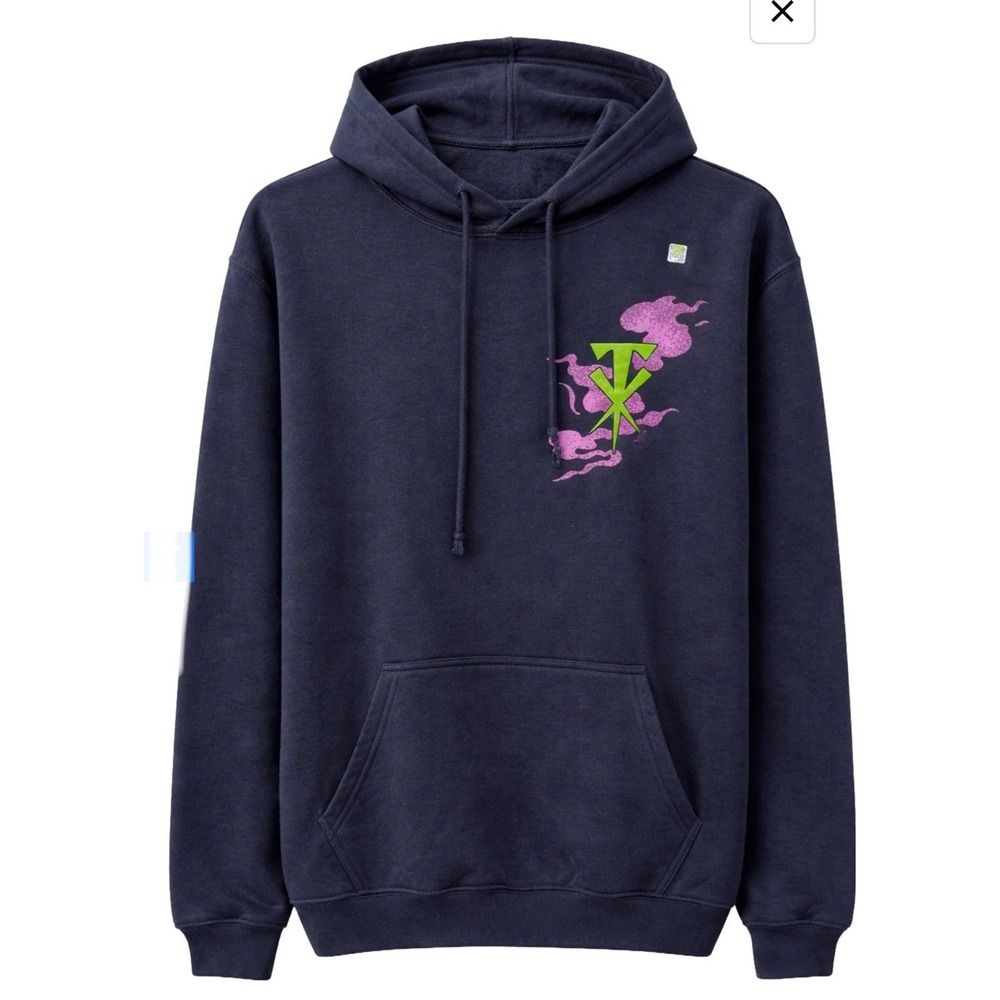 WWE Legends Undertaker Rest In Peace Hoodie Black Purple Neon Men's Size XL New